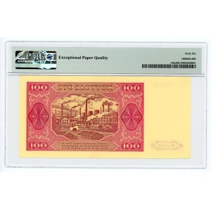 100 zlotých 1948 - séria KA - rám okolo nominálnej hodnoty 100 - PMG 66 EPQ