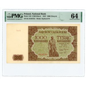 1000 zlotých 1947 - série K - PMG 64
