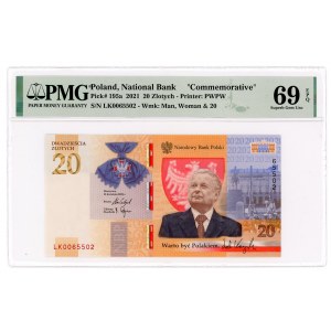 20 Gold 2021 Lech Kaczynski - PMG 69 EPQ