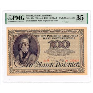 100 polských marek 1919 - série R - PMG 35