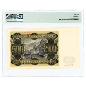 500 zloty 1940 - series A - PMG 64