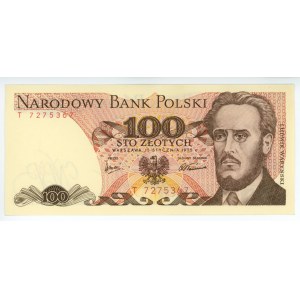 100 złotych 1975 - RZADKA seria T