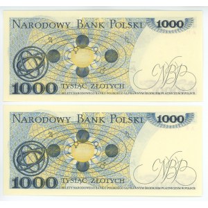 1000 złotych 1975 - seria AM i AR - zestaw 2 sztuk