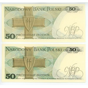 50 złotych 1982 - seria DA i EE - zestaw 2 sztuk