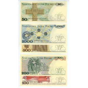 PRL - sada 5 kusů bankovek - různé nominální hodnoty