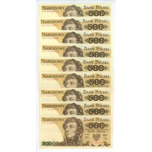 500 złotych 1982 - zestaw 9 sztuk