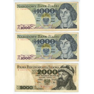 PRL - sada 3 bankoviek - jednopísmenové bankovky