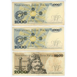 PRL - set of 3 banknotes - single lettered