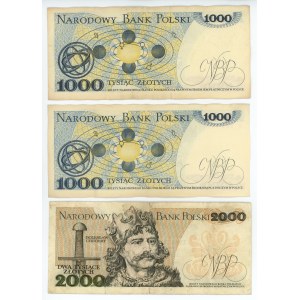 PRL - zestaw 3 banknotów - jednoliterowe