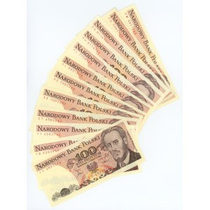 100 zloty - mix series - total of 12 pieces