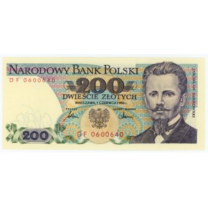 200 zlotých 1986 - řada DF