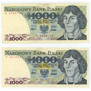 1000 złotych 1975 - serie D i P - zestaw 2 sztuk