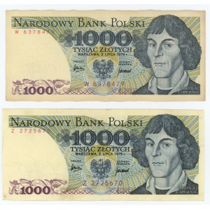 1000 PLN 1975 - séria W a Z - sada 2 kusov