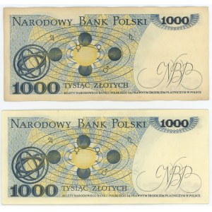 1000 złotych 1975 - serie W i Z - zestaw 2 sztuk