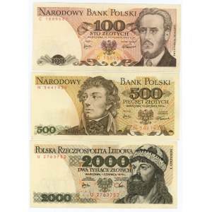 PRL - zestaw 3 banknotów - jednoliterowe