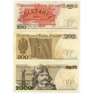 PRL - set of 3 banknotes - single lettered