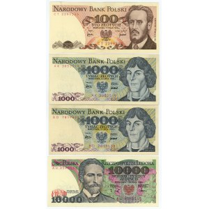 PRL - zestaw 4 banknotów - rzadsze serie