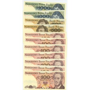 PRL - sada 18 bankoviek - rôzne nominálne hodnoty a série