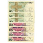 PRL - sada 18 bankoviek - rôzne nominálne hodnoty a série