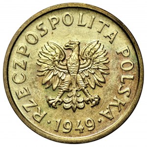 20 groszy 1949 - Vzorkovaná mosadz - náklad 100 kusov