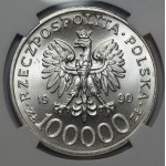 100.000 zl 1990 - Solidarität Typ C - NGC MS66