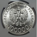 100.000 złotych 1990 - Solidarność Typ C - NGC MS66