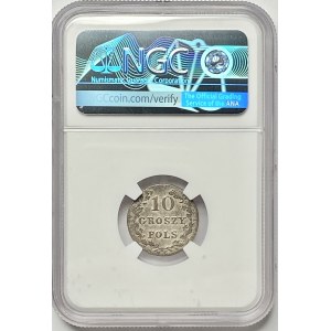 Listopadové povstání - 10. groš 1831 - Varšava KG - NGC AU55 - ohnuté orlí tlapy