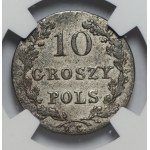 Powstanie Listopadowe -10 groszy 1831 - Warszawa KG - NGC AU55 - łapy orła zgięte