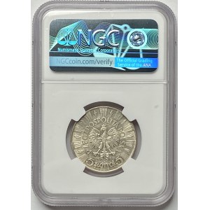 5 złotych 1936 - Józef Piłsudski - NGC UNC Details