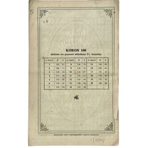 Książeczka wkładek Kasy Oszczędności Miasta Krakowa 1920