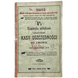 4% vkladní knížka Haličské spořitelny ve Lvově 1913