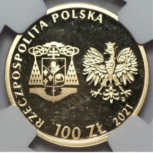 100 zlotých 2021 - Beatifikace kardinála Stefana Wyszyńského - NGC PF70 ULTRA CAMEO