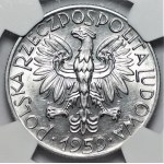 5 złotych 1959 Rybak - NGC MS62 - OBUSTRONNE SŁONECZKO - RZADKIE