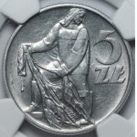 5 złotych 1959 Rybak - NGC MS62 - OBUSTRONNE SŁONECZKO - RZADKIE