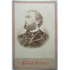 [FOTOGRFIA]. LEON GAMBETTA. Fotografia z ryciny sygnowana : Gabinet - Portrait. Berlin. F. Sala & Co....