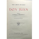 BYRON JERZY GORDON. Don Juan. Przekład Edwarda Porębowicza. Wydanie nowe przerobione. W-wa 1922...