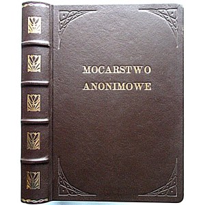 [NOWACZYŃSKI ADOLF]. Mocarstwo Anonimowe. (Ankieta w sprawie żydowskiej). Zebrał [...]. W-wa 1921...