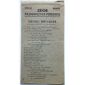 NOWOŚĆ. ZBIÓR NAJNOWSZYCH PIOSENEK. W-wa - Praga [1945/6?]. Wyd. Aktualne Nowości Józef Śledziewski. Druk...