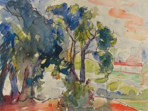 Roman BILIŃSKI (1897-1981), Pejzaż z drzewami, 1966