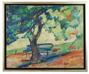 Roman BILIŃSKI (1897-1981), Ławka w ogrodzie [Panchina nel giardino], 1964