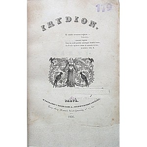 KRASIŃSKI ZYGMUNT. IRYDION. Paris 1836. In der Druckerei und Buchhandlung von A. Jełowicki und Co. Format 13/20 cm. p..