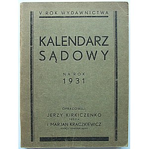 KALENDARZ SĄDOWY na Rok 1931...