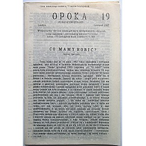 OPOKA. London, November 1987. for the nineteenth time. Format 11/15 cm. p. 66. broch. Publisher (ZR).