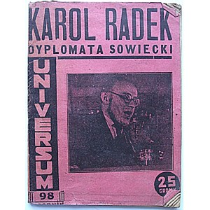 BARCZAK F. Karol Radek dygnitarz sowiecki.W-wa [...]Wyd. „Universum”. Druk. A. Pański, Piotrków...