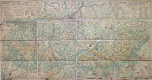 [MAPA]. Tatry. Mapa turystyczna. Opracował Tadeusz Zwoliński. Podziałka 1 : 50 000. [1948 rok]. Wydawcy ...