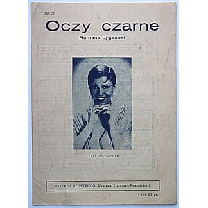 OCZY CZARNE. Romans cygański. W-wa [lata 20/30 XX wieku]. Nakład I. Rzepeckiego nr 55. Druk. Koop. Prac. Druk...