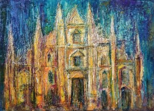 Dawid Masionek (ur. 1994), Świecąca w nocy - katedra w Mediolanie, 2021