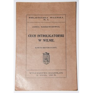 RODKIEWICZÓWNA Janina - Cech Introligatorski w Wilnie, 1929