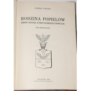 POPIEL Paweł - Rodzina Popielów. Herbu Sulima...1936