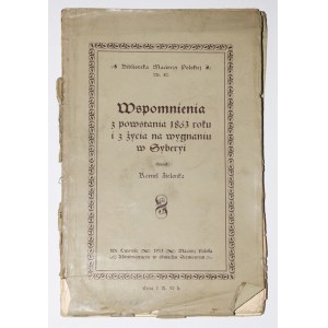 ZIELONKA Kornel - Vzpomínky na povstání v roce 1863 a život ve vyhnanství na Sibiři, 1912
